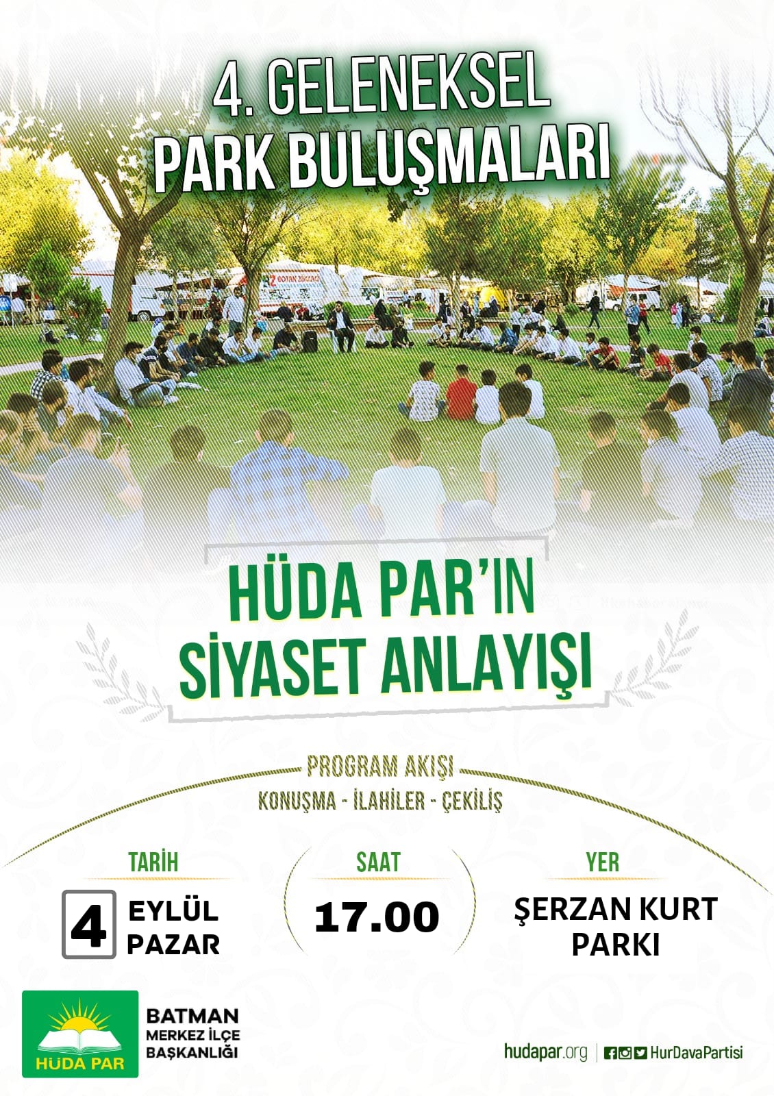 HÜDA PAR’ın düzenleyeceği park programına davet